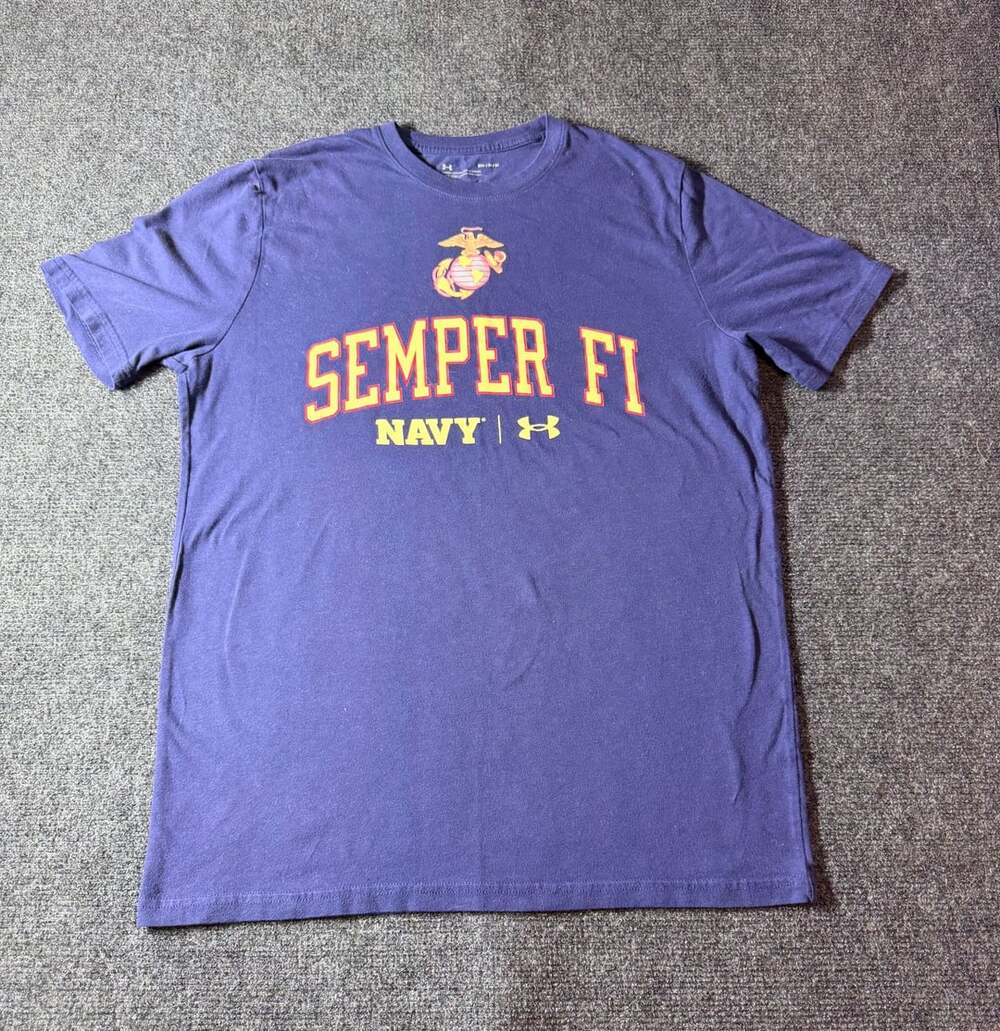 Under Armour Semper Fi Navy T-Shirt Size M Blue